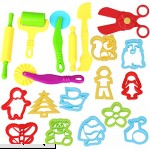 Inxens Playdough Molds and Cutters Play Dough Tools Set with Scissors Set of 19  B07P5S22HL